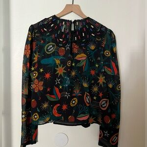 Farm Rio blouse with beadwork (last season) like new worn once size M 8